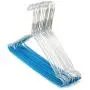 HANGERWORLD 20 Silver 16inch Wire Metal Notched 13 Gauge Clothes Garment Coat Hangers Blue Rubber Non Slip Pants Bar HANGERWORLD 20 Silver 16inch Wire Metal Notched 13 Gauge Clothes Garment Coat Hangers Blue Rubber Non Slip Pants Bar