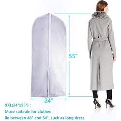 Garment Bag Clear Plastic Breathable Moth Proof Garment Bags Cover for Long Winter Coats Wedding Dress Suit Dance Clothes Closet Pack of 6 ( 24 X 55 )