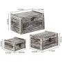 MyGift Set of 3 Rustic Torched Wood Nesting Storage Chests MyGift Set of 3 Rustic Torched Wood Nesting Storage Chests