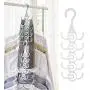 10 Hooks Clothes Hanger Storage Shelf Multi-Layer Tie Scarf Scarves Hanger Rack Neck Tie Belts Clothes Holder Organizer 5pcs Random Color