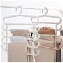 5pcs Random Color Household Multi-Layer Pants Rack Non-Slip Clothes Hanger Scarf Tie Storage Rack Wardrobe Organizer