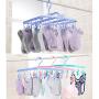 Folding Drying Rack Windproof Plastic Clothespin Drying Socks Hanger Multi-Clip Baby Hanger Sock Dryers (Color : Blue, Size : 24 Clips)