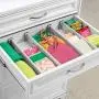mDesign Adjustable, Expandable Drawer Organizer/Divider - Foam Ends, Strong Secure Hold, Locks in Place - for Bedroom, Bathroom, Closet, Office, Kitchen Storage - 2.5 Inches High, 4 Pack - Stone mDesign Adjustable, Expandable Drawer Organizer/Divider - Foam Ends, Strong Secure Hold, Locks in Place - for Bedroom, Bathroom, Closet, Office, Kitchen Storage - 2.5 Inches High, 4 Pack - Stone