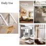bonim Collapsible Home Storage Drying Racks for Laundry Living Room Bath Portable Folding Clothes Hanger Compact Slim Aluminum Space Savers, Silver
