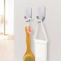 Fotosnow Adhesive Hooks Wall Hooks Hanger Stick on Hooks Strong & Durable for Hanging Kitchen Bathroom Home Office Stainless Steel-8 Packs