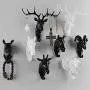 Creative Wall Decorations Animal Head Shaped Single Wall Hook / Hanger Resin Material for Hanging Clothes Coat Hats Keys Bags Purse Towels (Black Elephant)