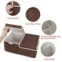 RONRI Cube Storage Bins Set Lidded Storage Boxes with Handles, Canvas Collapsible Fabric Storage Bins for Clothes/Toys/Books/Bedding/Accessories, Set of 4 Small (Wine Red/Sky Blue/Brown/Dark Blue)