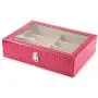 JOANNAS HOME 8 Slot Eyeglass Sunglass Storage Box, PU Leather Glasses Display Case Storage Organizer Collector (Rose Red) JOANNAS HOME 8 Slot Eyeglass Sunglass Storage Box, PU Leather Glasses Display Case Storage Organizer Collector (Rose Red)