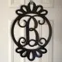 Loop Monogram Door Hanger - Spring Door Hanger - Wood Loop Door Monogram - Black Wood Monogram Hanger - Black Door Decoration