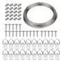 LUTER Picture Hanging Kit 20 Pcs Picture Hangers with Screws and 20 Pcs Aluminum Crimping Loop Sleeve, 1 Pcs Picture Hanging Wire, Supports up to 33 lbs (0.8 mm x 100 Feet)