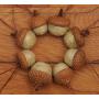 Off White Felted Acorn Ornaments with Gold Shimmer, also available without hangers