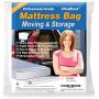 UltraBlock Mattress Bag for Moving, Storage or Disposal - Queen Size Heavy Duty Triple Thick 6 Mil Tear & Puncture Resistant Bag with Two Extra Wide Adhesive Strips