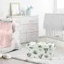 Sweet Jojo Designs Pink and Green Boho Watercolor Girl Baby Nursery or Kids Room Small Fabric Toy Bin Storage Boxes Chest for Cactus Floral Collection
