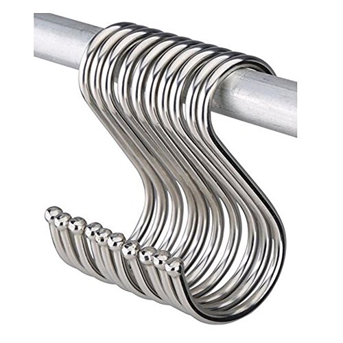 ZJWEI S Hooks - S Shaped hook - Heavy Duty Stainless Steel Hanger Hooks - Ideal for hanging pots and pans, plants, utensils, towels etc.(10pcs)