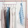 HJYPYJ Magic Hanger,PP Double Hook Folding Hanger,Space-Saving Organizer Hangers,for Balcony,Wardrobe Stable/Blue / 6 pcs