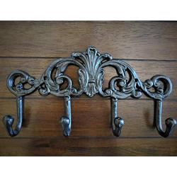 Farmhouse Style Entrance Hook Rack, Bathroom Towel Hanger, Oil Rubbed Bronze or Pick Color, Handpainted Cast Iron