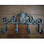 Farmhouse Style Entrance Hook Rack, Bathroom Towel Hanger, Oil Rubbed Bronze or Pick Color, Handpainted Cast Iron