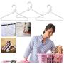 5pcs Random Color Clothes Hanger Plastic Pearl,Home Closet Space Saver Clothes Dress Storage Rack