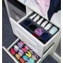 Onlyeasy Closet Underwear Organizer Drawer Divider, Set of 4 Foldable Cloth Storage Boxes Bins, Under Bed Organizer for Bras Socks Panties Ties, Linen-Like Gray, 7MXDSS4P