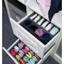 Onlyeasy Closet Underwear Organizer Drawer Divider, Set of 4 Foldable Cloth Storage Boxes Bins, Under Bed Organizer for Bras Socks Panties Ties, Linen-Like Gray, 7MXDSS4P