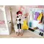 Miniature clothes hangers set of 5, handmade dollhouse wardrobe accessories 1:6 scale. Wire metal rack BJD doll