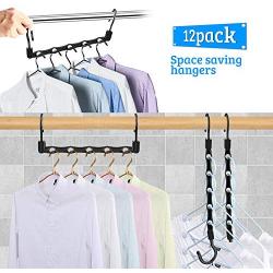 GoGoMart Space Saving Hangers, Magic Hangers/Closet Organizer/Apartment Essentials/Hanger Organizer (12 Pack)