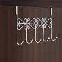 Youdepot Over The Door 5 Hanger Rack - Decorative Metal Hanger Holder for Home Office Use(White)