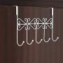 PerriRock 5 Hanger Rack(2 Pack)- Decorative Metal Door Hooks Hanger Holder for Home Office Kitchen Use Coat Hook Rack (White)