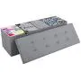 SONGMICS Folding Storage Ottoman Bench Storage Chest Foot Rest Stool with Metal Support, Holds up to 660lb, Light Grey ULSF77G