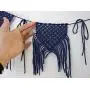 Macrame wall hanging banner. Blue bunting hanger. Macrame wall hanging banner. Blue bunting hanger.