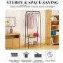 KAREZONINE Freestanding Closet, Double Rod Heavy Duty Garment Rack 2-Tier Metal Hanging Clothes Rack Portable Closet with Bottom Shelves for Shoes Storage - Black