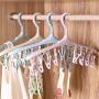 Clothes Hanger 20-piece Set 8 Clip Multi-function Plastic Windproof Hanger With Clip Buckle Clothes Hanging Socks Underwear Drying Clothes Support Pants Hangers ( Color : Beige , Size : 42.5x22.5cm )