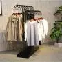 WZP Clothing Display Stand Double Row of Island Clothing Rack,Clothing Store Hook Display Stand,Display Stand Floor Wrought Iron Hanger Rack Floor-Standing/Black / 150CM WZP Clothing Display Stand Double Row of Island Clothing Rack,Clothing Store Hook Display Stand,Display Stand Floor Wrought Iron Hanger Rack Floor-Standing/Black / 150CM