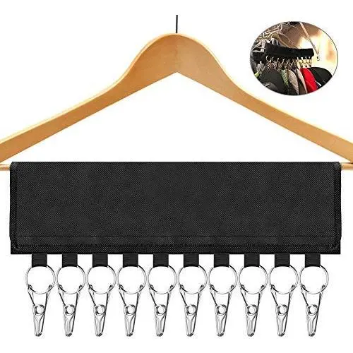 Eletorot Hats Rack Organizer Hanger 10pcs Stainell Steel Clips Baseball Holder Caps Holder Drying Clothes Rack for Travelling