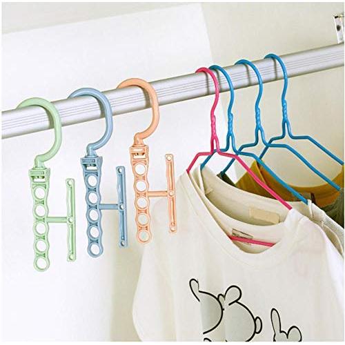 10PC Random Color Hangers for Clothes Windproof Hanger Fixed Holder Buckle Household Anti-Slip Clothes Hanger Plastic 5 Circle Hanger Decoration