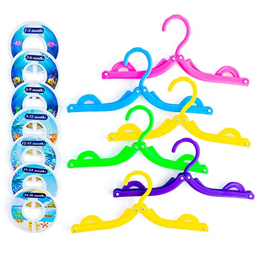 Baby Closet Size Dividers for Clothes - 13 Pack Unisex Neutral Dividers and Portable Folding Infant Hangers - Perfect Newborn Nursery Clothing Organizer and Storage for Boys Or Girls