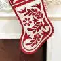 Christmas Stocking Xmas Ornament Holiday Décor Tree Hanger Xmas Stocking for Christmas Tree Decoration Silverware Holder Pockets Fork and Knives Pocket