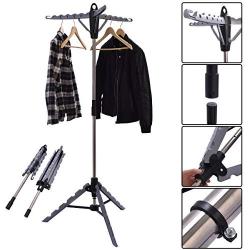 PROSPERLY U.S.Product Clothes Hanger Drying Portable Multifunctional Retractable Laundry Racks Tripod