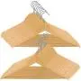 Wood Clothes Hangers 20 Pack, 360° Swivel Hook Suit Hanger, Heavy Duty Smooth Finish Wooden Coat Hangers with Notches & Non Slip Pants Bar for Jacket, Sweater, Camisole, Pants, Dresses, Shirts, Hoodie