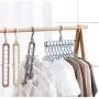 Multilayer Anti Slip Hanger Plastic 9 Hole Windproof Magic Clothes Hanger Space Saving Organizer Fix Holder Storage Rack Buckle 10pcs Random Color