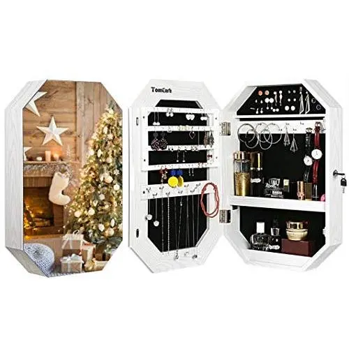 TomCare Jewelry Cabinet Jewelry Armoire Wall Mounted Jewelry Organizer Eight Edge with Frameless Mirror Earring Organizer Thickened Jewelry Boxes Space Saving Jewelry Storage Organizer TomCare Jewelry Cabinet Jewelry Armoire Wall Mounted Jewelry Organizer Eight Edge with Frameless Mirror Earring Organizer Thickened Jewelry Boxes Space Saving Jewelry Storage Organizer