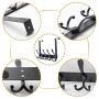 Over the Door Hanger 5 Tri Hooks, Stainless Steel Heavy Duty Over the Door Hook for Clothes, Over the Door Towel Rack for Bathroom, Black