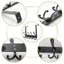 Over the Door Hanger 5 Tri Hooks, Stainless Steel Heavy Duty Over the Door Hook for Clothes, Over the Door Towel Rack for Bathroom, Black