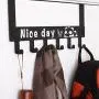 OUSHINAN Over The Door Hook Hanger, Heavy-Duty Organizer for Coat, Towel, Bag, Robe - 6 Hooks, Brush Finish (Black)