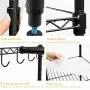 FDInspiration Black Expandable Clothes Hanger Rack Shelf Closet Storage Free Standing Organizer Shelves with Ebook