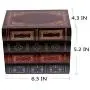 WaaHome Wooden Book Boxes Decorative Storage Boxes for Girls Women Men Gifts Home Decoration (6.3" LX 4.3" WX5.2 H)