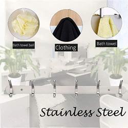 Nesee Stainless Steel Round Robe Coat Hat Wall Mounted Coat Rack Coat Hooks Kitchen Apron Pot Pan Rack Bathroom Towel Rail Stainless Steel Hook Rack for Clothes Hanger Hooks