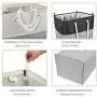 DECOMOMO 85.8L XL Laundry Hamper Basket with Extra Long Adjustable Rope Handles - Collapsible Fabric Storage Bin - Foldable Storage Basket for Clothes & Toys (Black and White, 2)
