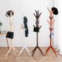 MAFYU Coat Rack European Tree-Shaped Solid Wood Coat Rack Floor Hanger Living Room Bedroom Clothes Rack Hanger