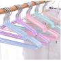 10pcs Random Color Stainless Steel Clothes Hanger Non-Slip Space Saving Clothes Hangers with Hook Closet Organizer Drying Racks